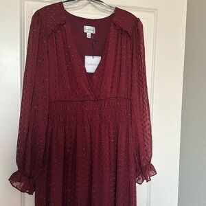 Burgundy Full Length Dress, Size 12